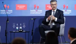 Zagreb, 03.12.2025. - Predsjednik Vlade Andrej Plenković sudjelovao je na drugom Godi&scaron;njem Croatia Summitu u organizaciji The Economista, pod nazivom "Jedinstvo, stabilnost i inovacije u transformativnoj Europi".Na fotografiji Andrej Plenković.foto HINA/ Edvard &Scaron;U&Scaron;AK