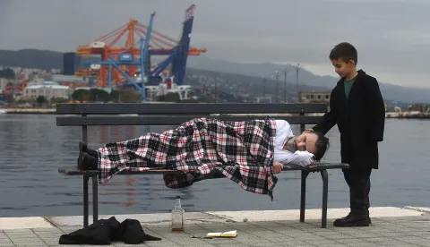 goran bare & majke snimaju spot na terminalu redatelj filip gržinčićterminal, rijeka02.12.25.Foto:Dean Miculinić