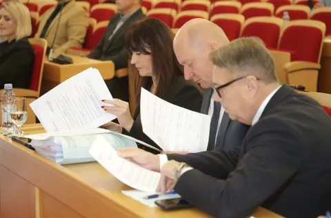 Osijek, 11. 12. 2025., Županijska 4, Velika vijećnica, Sjednica Skupšine OBŽ, proračun, Nataša Tramišak; Josip Miletić; Goran IvanovićSNIMIO BRUNO JOBST