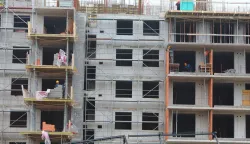 17.02.2025., Karlovac - Gradnja nove stambene zgrade u gradskoj cetvrti Grabrik. Photo: Kristina Stedul Fabac/PIXSELL