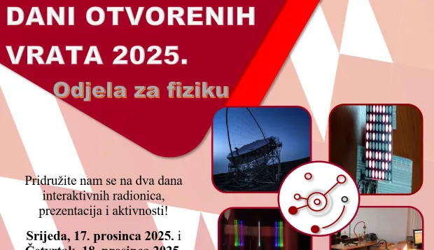 Odjel za fiziku Sveučilišta Josipa Jurja Strossmayera u Osijeku organizira Dane otvorenih vrata 2025.