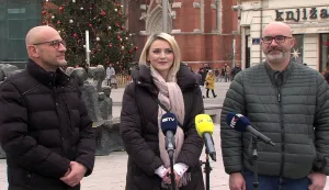 Sanja Bježančević, saborska zastupnica i predsjednica županijskog SDP-a, Boris Piližota, saborskizastupnik i Marko Bogatić, potpredsjednik Skupštine OBŽ.