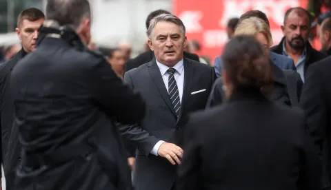 13.10.2025., Sarajevo - Komemoracija Halidu Beslicu odrzana je u Narodnom pozoristu Sarajevo. Zeljko Komsic. Photo: Armin Durgut/PIXSELL