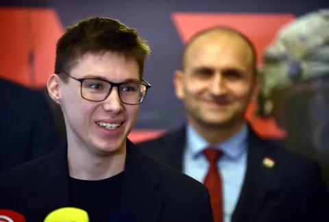 Zagreb, 15.12.2025 (novosti) - Tech&Inovacije Hrvatskog obrambenog sustava, na slici Luka Nuic, Ivan Anusic.foto Davor Kovacevicnovosti