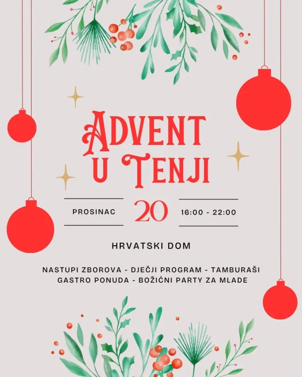 Blagdanski ugođaj stiže u Tenju: Advent s bogatim programom i gastro ponudom