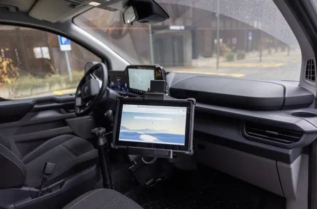 Zagreb, 19.12.2025 - Hrvatske autoceste održale su prezentaciju aktualnog statusa projekta novog sustava naplate cestarine Crolibertas. Na slici vozilo HAC-a za nadzor cestarine.foto HINA/ Damir&nbsp;SENČAR/&nbsp;ds