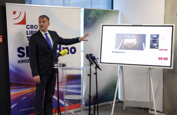 Zagreb, 19.12.2025 - Hrvatske autoceste održale su prezentaciju aktualnog statusa projekta novog sustava naplate cestarine Crolibertas. Na slici voditelj projekta iz Hrvatskih autocesta Hrvoje Dorčić.foto HINA/ Damir&nbsp;SENČAR/&nbsp;ds