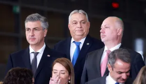 epa12599322 Croatian Prime Minister Andrej Plenkovic, Hungarian Prime Minister Viktor Orban and Bulgarian Prime minister Rossen Jeliazkov pose for a family photo during the EU-Western Balkans Summit in Brussels, Belgium, 17 December 2025. EU and the Western Balkans leaders meet in Brussels to reaffirm their commitment to strengthening regional cooperation and partnerships. EPA/OLIVIER HOSLET