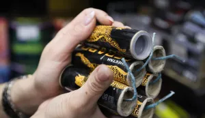 RUSSIA, MOSCOW - DECEMBER 19, 2025: Firecrackers in a fireworks store. Alexander Reka/TASS/Sipa USA Photo: Tass/SIPA USA