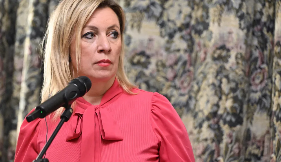 Director of the Russian Foreign Ministry's Information and Press Department Maria Zakharova at a press conference following the talks.Credit: Igor Ivanko/Kommersant Photo/Sipa USA Photo: Kommersant Photo Agency/SIPA USA