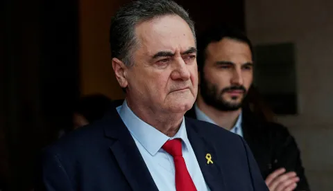 FILE PHOTO: Israeli Defence Minister Israel Katz, then Israel's foreign minister, looks on, amid the ongoing conflict in Gaza between Israel and Hamas, in Jerusalem, November 7, 2024. REUTERS/Ronen Zvulun/File Photo Photo: RONEN ZVULUN/REUTERS