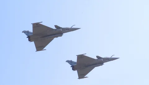 Okučani, 01. 05. 2025., VRO Bljesak, 30. obljetnica, obilježavanje, svečanost, Rafale, Rafali, borbeni zrakoplov, avionSNIMIO BRUNO JOBST