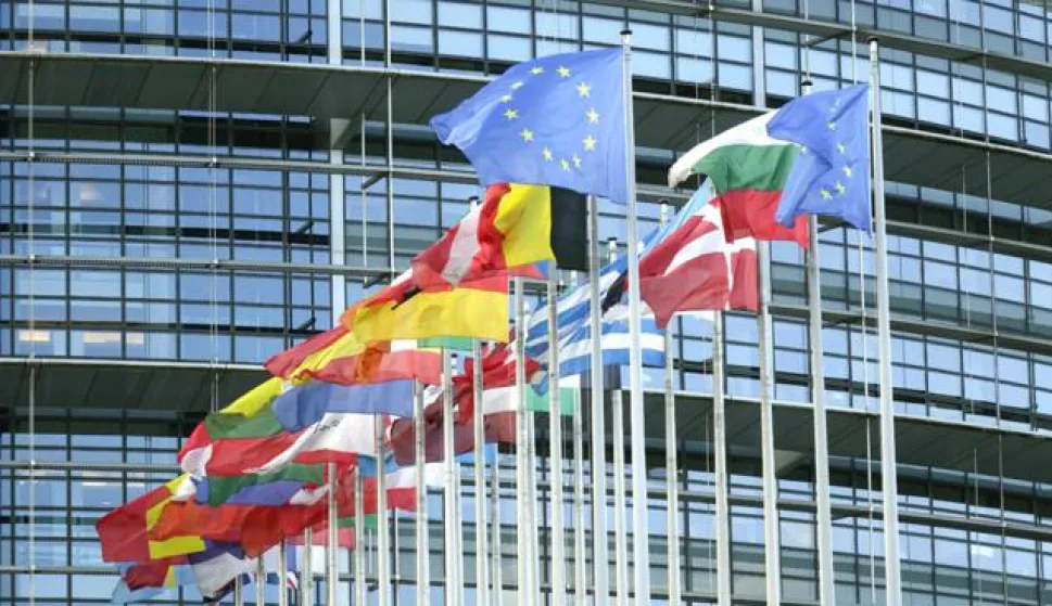 European Union member state flags next to the European Parliament in Strasbourg, France. Taken 21 August, 2016. Photo. S. Steinach - NO WIRE SERVICE - | usage worldwide /DPA/PIXSELL------1 stupac colornovosti