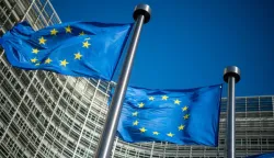 10 June 2019, Belgium, Brussel: Flags of the European Union fly in the wind in front of the Berlaymont building, the seat of the European Commission. Photo: Arne Immanuel Bansch/dpa /DPA/PIXSELL