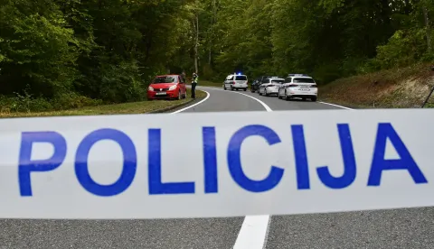 08.10.2023., Sovski Dol - Teska prometna nesreca na cesti D 38 izmedju Sovskog Dola i Pake u kojoj su zivot izgubila dva motociklista. Photo: Ivica Galovic/PIXSELL