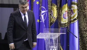 Zagreb, 19.12.2025 - Predsjednik Republike Zoran Milanović sudjelovao je na svečanosti obilježavanja 34. obljetnice Hrvatskog vojnog učili&scaron;ta "Dr. Franjo Tuđman". Na fotografiji Zoran Milanović. foto HINA/ Daniel KASAP/ dk