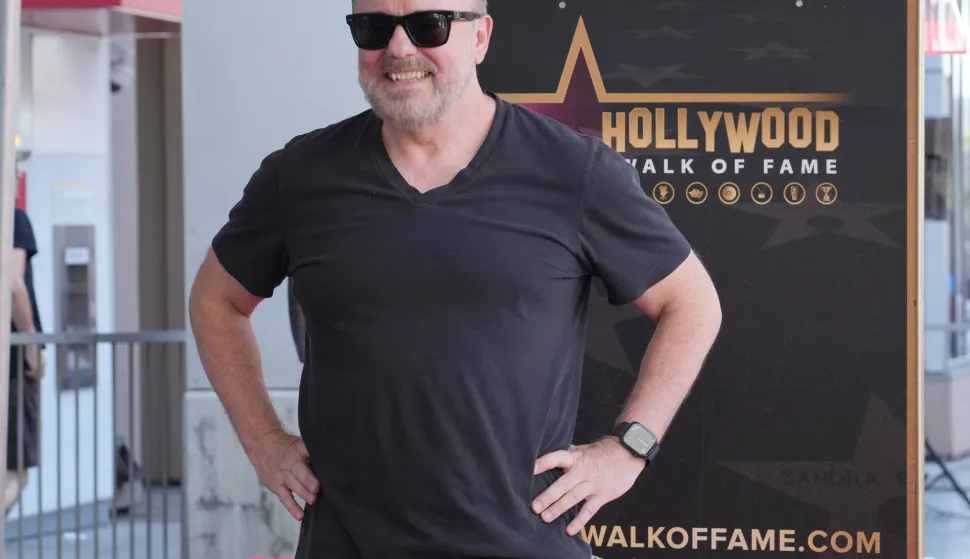 Ricky Gervais Honored With Star On The Hollywood Walk Of Fame Ceremony held at 1628 Vine Street in Hollywood, CA on Friday, ?May 30, 2025. (Photo By Sthanlee B. Mirador/Sipa USA) Photo: Sipa USA/SIPA USA