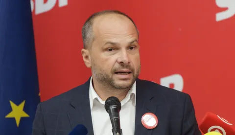 Zagreb, 27.09.2025. - Sjednica Glavnog odbora SDP-a.Na fotografiji Sini&scaron;a Hajda&scaron; Dončić.foto HINA/ Edvard &Scaron;U&Scaron;AK