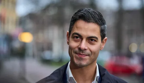 Dutch election winner and D66 party leader Rob Jette arrives for a meeting with informateur Rianne Letschert at Huis Huguetan, in The Hague, on December 23, 2025. Letschert is meeting with the parties D66, CDA, and VVD to lay the foundation for a coalition agreement. (Photo by Phil Nijhuis/ANP/AFP)/Netherlands OUT