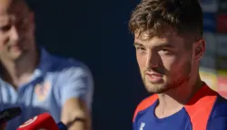02.09.2025., Zagreb - Martin Baturina daje izjavu na stadionu Maksimir uoci pocetka treninga hrvatske nogometne reprezetacije. Photo: Igor Soban/PIXSELL