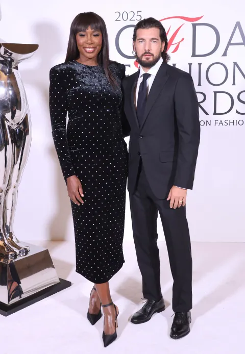 Venus Williams and husband Andrea Preti attend the 2025 CFDA Awards in New York on November 3, 2025. Photo by Charles Guerin/ABACAPRESS.COM Photo: Guerin Charles/ABACA/ABACA