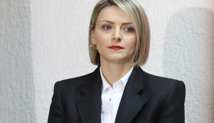 Osijek, 28. 02. 2025, Strossmayerova 5, press SDP, kandidatkinja za županicu, Sanja Bježančević.snimio GOJKO MITIĆ