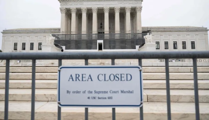 A view of the US Supreme Court in Washington, DC, on January 9, 2026. The awaited ruling on US President Donald Trump's sweeping global tariffs was not among the opinions issued on Friday by the Supreme Court. (Photo by SAUL LOEB/AFP)