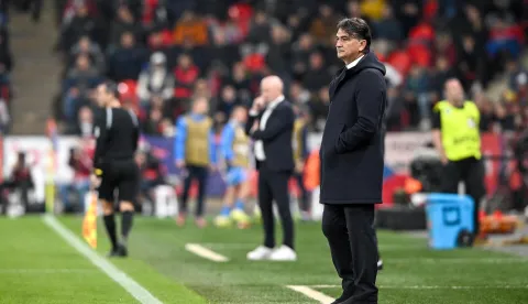 09.10.2025., stadion Fortuna, Prag, Ceska - Kvalifikacije za FIFA Svjetsko nogometno prvenstvo 2026., skupina L, Ceska - Hrvatska. Zlatko Dalic Photo: Marko Lukunic/PIXSELL