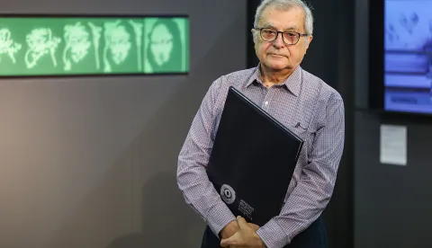 16.01.2026., Tehnicki muzej Nikola Tesla, Savska cesta 18, Zagreb - Stogodisnjaci u domu za starije. Svecana dodjela godisnjih nagrada Hrvatskog drustva likovnih umjetnika (HDLU) za postignuca u 2025. godini. Ovogodisnji dobitnici su: Tomislav Mikulic (za zivotno djelo), Robet Simrak (za najbolju izlozbu; ?Purgatorij? Lauba, Zagreb), Mihaela Rasica (za mladu umjetnicu), Elvira Kranjcar (za doprinos likovnoj umjetnosti). Nagrade su urucili Drazena Vrselja i Tomislav Buntak. Photo: Goran Stanzl/PIXSELL