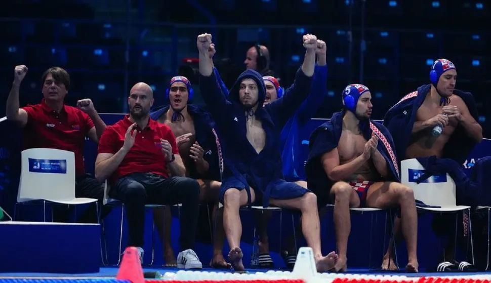 Beograd, 15.01.2026. - Hrvatski vaterpolisti izgubili su u 3. kolu Europskog prvenstva u Beogradu od Grčke s 10-11 (2-3, 1-2, 4-3, 3-2), te u drugi krug natjecanja prenose tri boda. foto HINA/ HVS/ ml