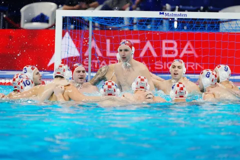 Beograd, 17.01.2026. - Hrvatska mu?ka vaterpolska reprezentacija u susrrtu je 1. kola skupine F drugog kruga natjecanja na Europskom prvenstvu u Beogradu rutinski svladala Rumunjsku sa 17-9 (5-1, 1-2, 5-3, 6-3). foto HINA/ HVS/ lsd