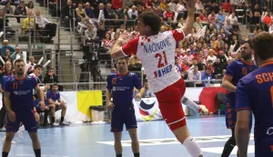 Osijek, 12. 03. 2023, Sportska dvorana Gradski vrt. Kvalifikacije za Europsko rukometno prvenstvo Hrvatska - Nizozemska. Rukomet reprezentacija.snimio GOJKO MITIĆ