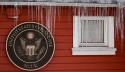 Icicles hang from the roof of the US consulate in Nuuk, Greenland on January 15, 2026. Denmark's prime minister said on January 15, 2026 that the US ambition to take control of Greenland remained "intact" and that there were still a "fundamental disagreement" between the countries, despite high-stakes White House talks. (Photo by Alessandro Rampazzo/AFP)