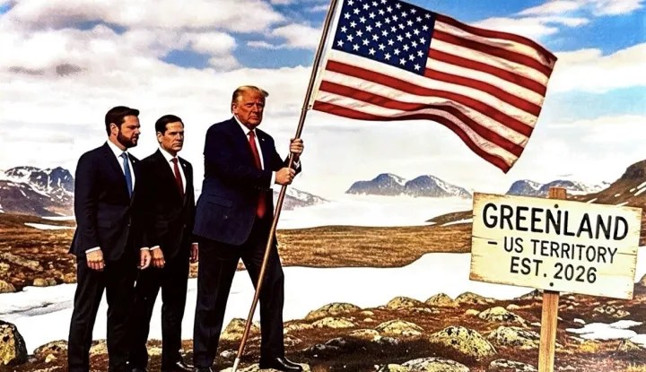 Grenland - montaža koju je Donald Trump objavio na svojoj dru&scaron;tvenoj mreži Truth Social https://truthsocial.com/@realDonaldTrump