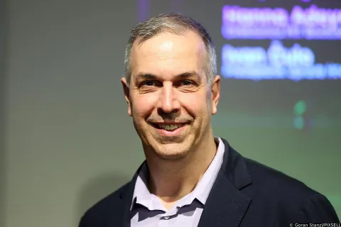 27.02.2024., Algebra, Zagreb - Konferencija za medija na kojoj je predstavljena suradnja Sveucilista Algebra s Massachusetts Institute of Technology (MIT) kroz organizaciju posebnog MIT Bootcamps programa. Hrvoje Josip Balen. Photo: Goran Stanzl/PIXSELL