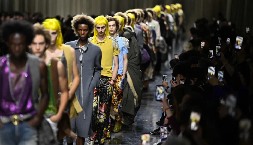 Models present creations by Dior for the Menswear Ready-to-wear Fall-Winter 2026/2027 collection as part of the Men Paris Fashion Week in Paris on January 21, 2026. (Photo by Blanca CRUZ/AFP)