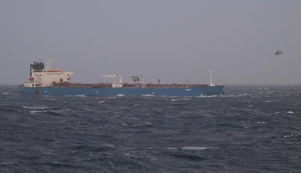 This handout photograph released by the French Defense Staff on January 22, 2026, shows a view of an oil tanker and helicopters and the Mediterranean Sea. The French Navy boarded ?an oil tanker from Russia? in the Mediterranean Sea, suspected of belonging to the ?ghost fleet? financing ?the war of aggression against Ukraine,? French President announced on January 22, 2026. (Photo by Handout/Etat Major des Arm?es/AFP)/RESTRICTED TO EDITORIAL USE - MANDATORY CREDIT "AFP PHOTO/FRENCH DEFENSE STAFF" - HANDOUT - NO MARKETING NO ADVERTISING CAMPAIGNS - DISTRIBUTED AS A SERVICE TO CLIENTS