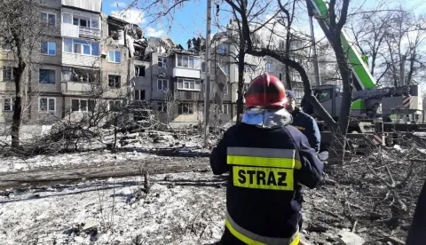 Harkiv, Ukrajina, 15.3.2022.- Stambene zgrade u Harkivu, unitene u ruskoj topničkoj vatri. foto HINA/ PAP /DSNS/ ua