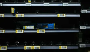 Near empty pasta shelves are seen as residents stock up on supplies ahead of a cold front expected in the area, Washington, DC, on January 23, 2026. A massive winter storm was set to drop a mix of freezing rain and heavy snow on some 160 million Americans starting January 23, threatening to bring dangerously icy conditions. Multiple US states declared states of emergency as meteorologists said the storm would soon begin marching across much of the continental US, covering a wide swath of the country's middle including the Rockies and Plains. (Photo by Brendan SMIALOWSKI/AFP)