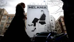 Picture taken in Madrid on January 22, 2026 shows a giant advertising billboard for the documentary film "Melania" about US First Lady Melania Trump. The world premiere for the documentary "MELANIA" will take place at the Trump-Kennedy Center (formerly the Kennedy Center) in Washington, D.C., on the eve of its global theatrical release scheduled for January 30, 2026. (Photo by Thomas COEX/AFP)