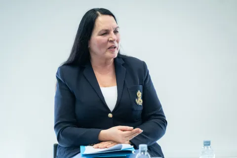 02.04.2025., Zagreb - Konferencija "Pripadnost politickoj stranci - prednost ili ogranicenje za vodenje lokalne politike u hrvatskim gradovima. Okrugli stol na kojem su sudjelovali Petra Skrobot, gradonacelnica grada Samobora, Dalibor Domitrovic, gradonacelnik grada Ogulina, Suzana Jasic, gradonacelnica grada Pazina. Photo: Neva Zganec/PIXSELL