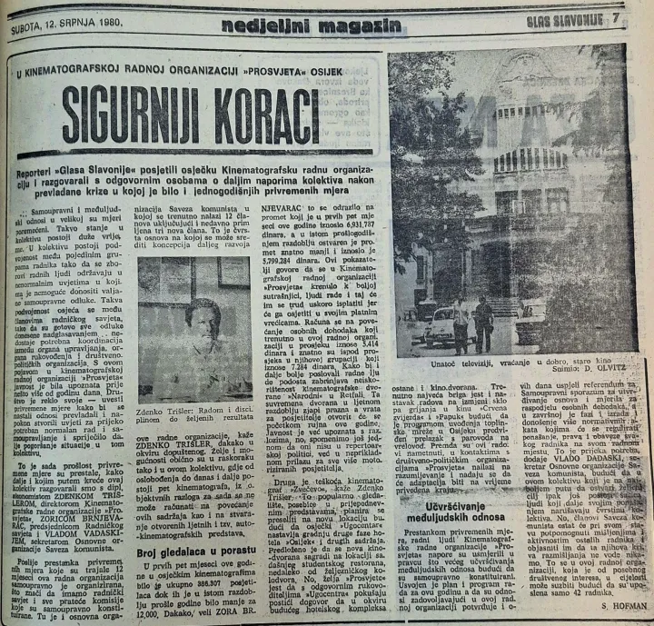 Osječka kina u osamdesetim godinama 20. st.Arhiva - Glas Slavonije