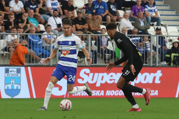 Osijek, 14. 09. 2025, Opus Arena, nogomet, Osijek - Vukovar 1991, SuperSport HNL 25/26. Filip Živković (24).snimio GOJKO MITIĆ