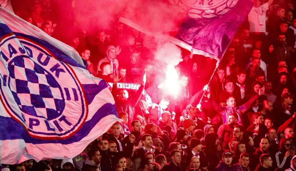 19.12.2021., stadion Poljud, Split - Hrvatski Telekom Prva liga, 20. kolo, HNK Hajduk - NK Osijek. Navijaci Hajduka, Torcida. Photo: Milan Sabic/PIXSELL