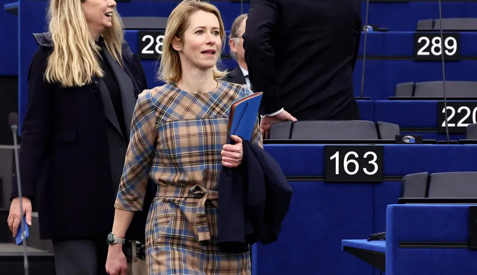 EU's High Representative for Foreign Affairs and Security Policy Kaja Kallas arrives for a debate on the conclusion of the European Council meeting of 18-19 December 2025, at the European Parliament in Strasbourg, eastern France, on January 21, 2026. (Photo by FREDERICK FLORIN/AFP)