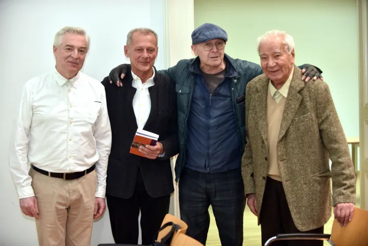 Zagreb, 27.01.2026 (novosti) - profesor Tihomir Jukic, predavanje na HAZU-u, na slici i Zlatko Karac, Kresimir Rogina, Andija Mutnjakovic.foto Davor Kovacevicnovosti