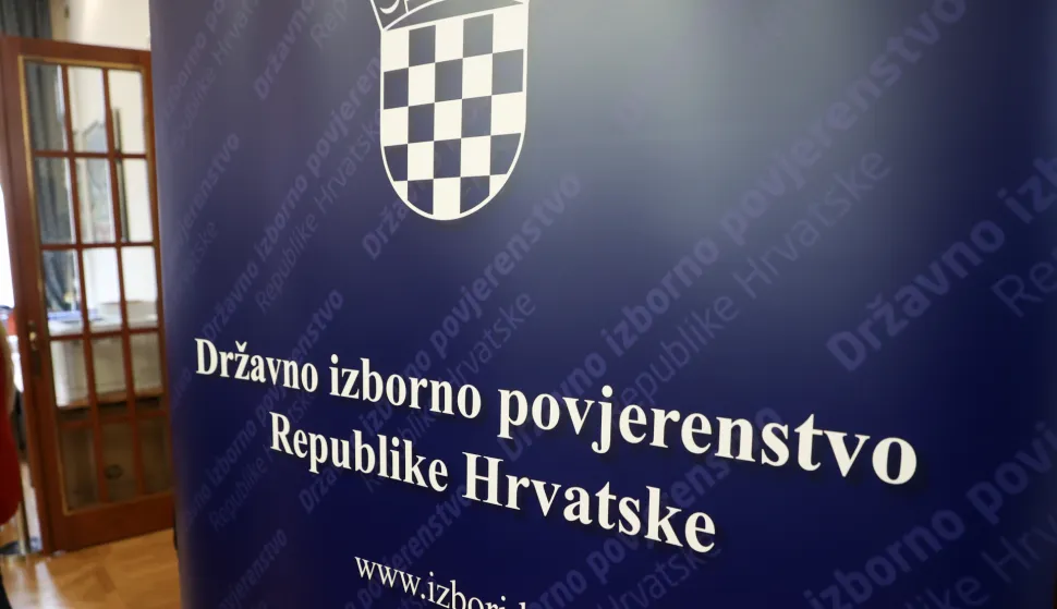 Zagreb, 29.03.2024 - Logo, ploča, tabla, natpis, DIP, Državno izborno povjerenstvo.foto HINA/ Damir SENČAR/ ds