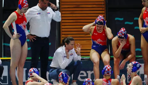 Funchai, 31.01.2026 - Hrvatska ?enska vaterpolska reprezentacija u susretu je 1. kola skupine E drugog kruga Europskog prvenstva u Funchalu svladala Francusku 15-9 (4-2, 3-2, 3-3, 5-2). foto HINA/ HVS/ ik