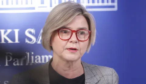 Zagreb, 22.01.2026.- Hrvatski sabor, Konferencija za medije Kluba zastupnika Možemo! na temu "Fiskalizacija 2.0 &ndash; jo&scaron; jedna lo&scaron;a Vladina reforma". Na fotografiji Sandra Benčić.foto HINA/ Admir BULJUBA&Scaron;IĆ/ abu