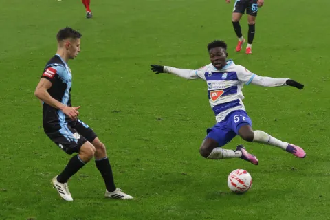 Osijek, 01. 02. 2026, Opus Arena, nogomet, Osijek - Rijeka. SuperSport HNL 25/26. Samuel Akere (57).snimio GOJKO MITIĆ